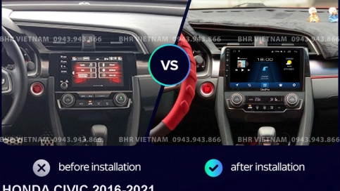 Màn hình DVD Android liền camera 360 xe Honda Civic 2017 - nay | Oled Pro X8S 